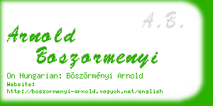 arnold boszormenyi business card